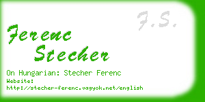 ferenc stecher business card